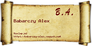 Babarczy Alex névjegykártya